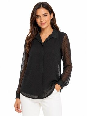 Banana Republic Top S Parisian Chic Black